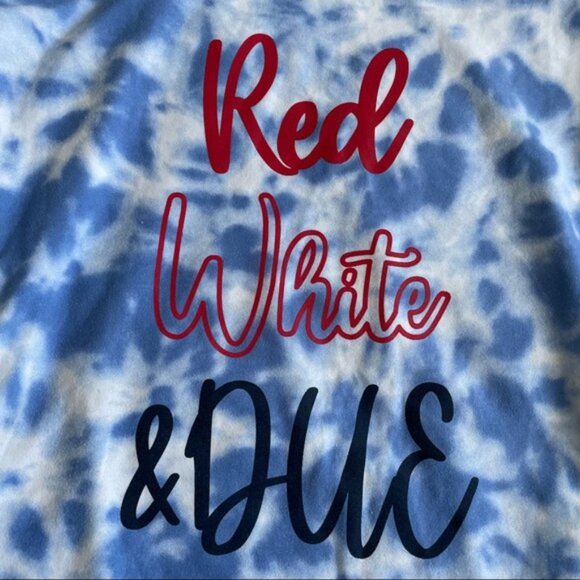 Time And Tru | "Red, White and Due" Pregnancy Anouncement Tee | Size Small - Picture 4 of 8